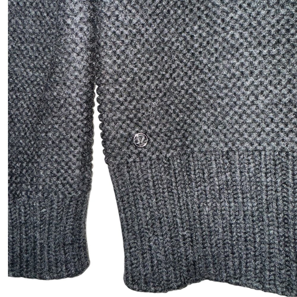 LULULEMON Karma Kurmasana Merino Wool Heather Black Sweater Size 4 - Picture 7 of 16